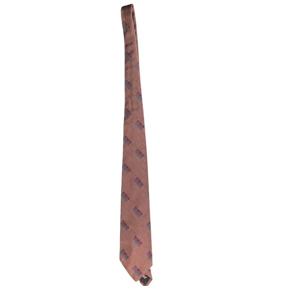 Mark Shale Robert‎ Talbott Silk Tie Geometric Woven Pattern Mens Made in the UK.